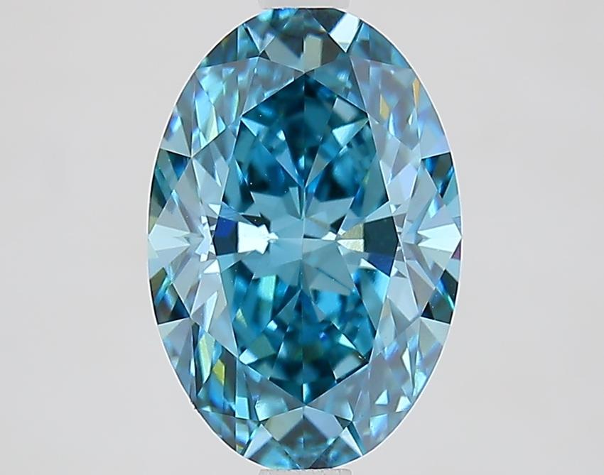 2.60 Ct. Fancy Vivid Blue Oval Lab Grown Diamond