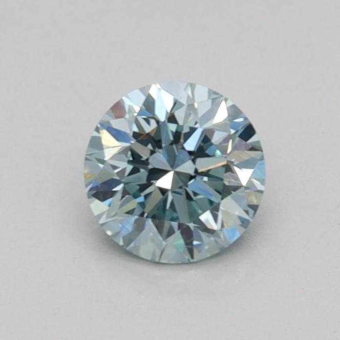 0.33 Ct. Fancy Vivid Greenish Blue Round Lab Grown Diamond