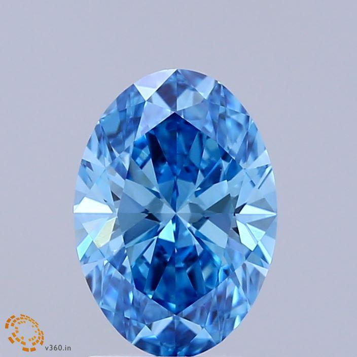 1.53 Ct. Fancy Vivid Blue Oval Lab Grown Diamond