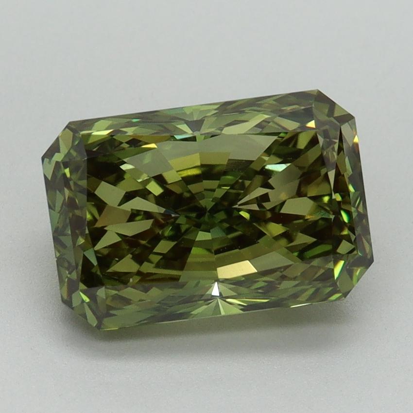 3.12 Ct. Fancy Vivid Green Radiant Lab Grown Diamond