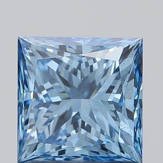 1.35 Ct. Fancy Vivid  Blue Princess Lab Grown Diamond