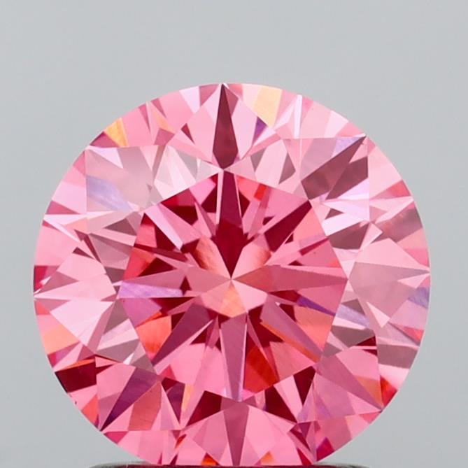 1.59 Ct. Fancy Vivid Pink Round Lab Grown Diamond