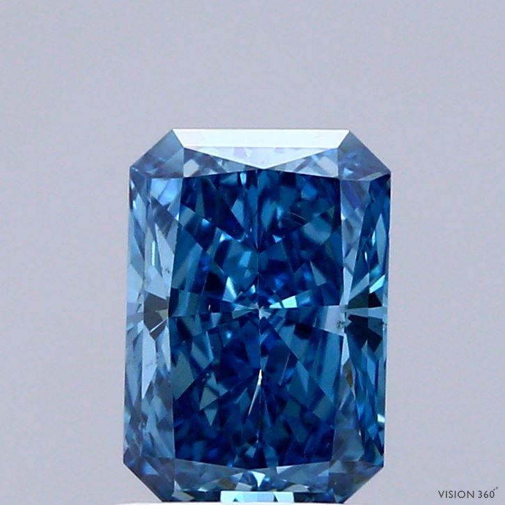 1.51 Ct. Fancy Vivid Blue Radiant Lab Grown Diamond