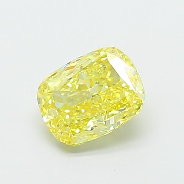 1.53 Ct. Fancy Vivid Yellow Cushion Lab Grown Diamond