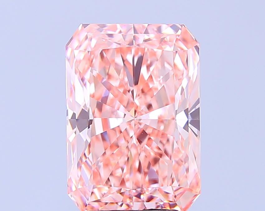 5.08 Ct. Fancy Vivid  Pink Radiant Lab Grown Diamond