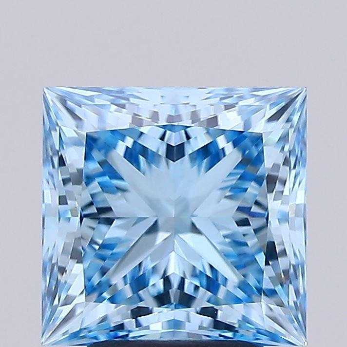 3.02 Ct. Fancy Vivid Blue Princess Lab Grown Diamond