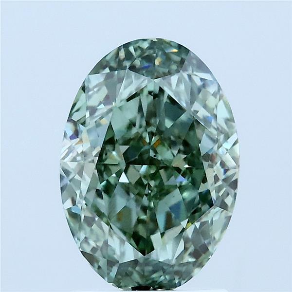 2.22 Ct. Fancy Vivid Green Oval Lab Grown Diamond