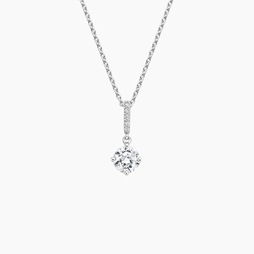 Compass Point Diamond Pavé Pendant in 18K White Gold | Brilliant Earth