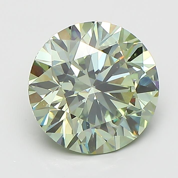3.04 Ct. Fancy Vivid Green Round Lab Grown Diamond