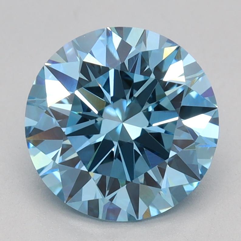 1.58 Ct. Fancy Vivid Blue Round Lab Grown Diamond