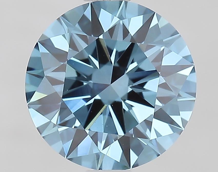 1.47 Ct. Fancy Vivid Blue Round Lab Grown Diamond