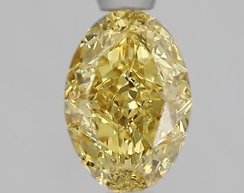 1.08 Ct. Fancy Intense  Yellow Oval Lab Grown Diamond