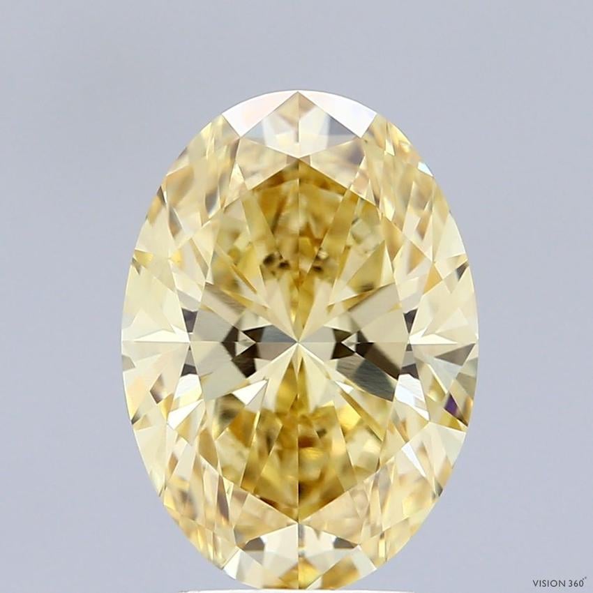 3.58 Ct. Fancy Intense Yellow Oval Lab Grown Diamond