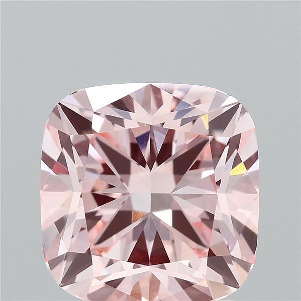 2.59 Ct. Fancy Vivid Pink Cushion Lab Grown Diamond