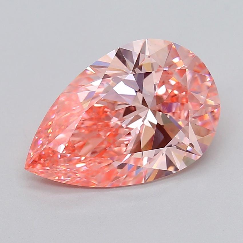 5.08 Ct. Fancy Vivid  Pink Pear Lab Grown Diamond