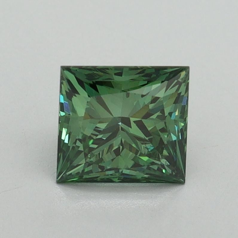 1.15 Ct. Fancy Vivid Pacific Green Princess Lab Grown Diamond