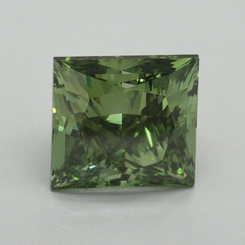 2.01 Ct. Fancy Vivid Green Princess Lab Grown Diamond
