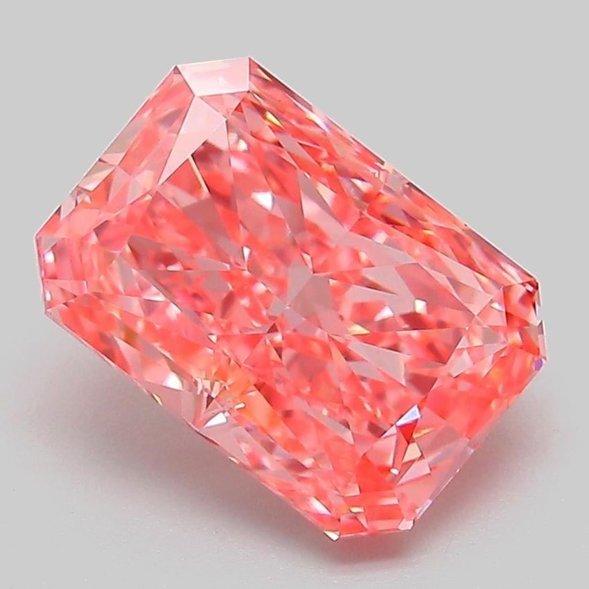 3.04 Ct. Fancy Vivid Pink Radiant Lab Grown Diamond