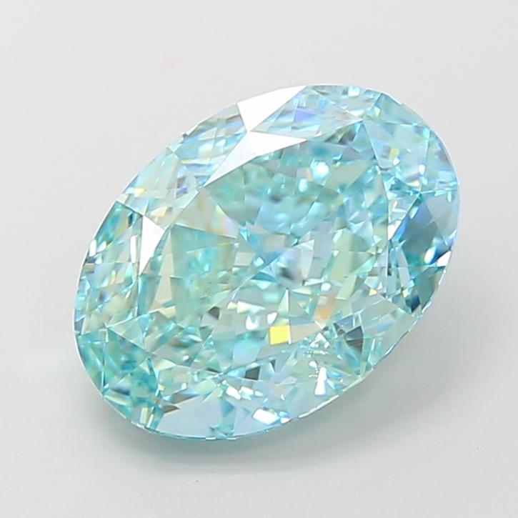3.59 Ct. Fancy Vivid  Green Oval Lab Grown Diamond