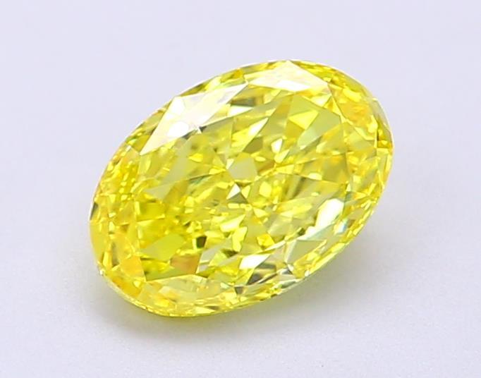 1.00 Ct. Fancy Vivid  Yellow Oval Lab Grown Diamond