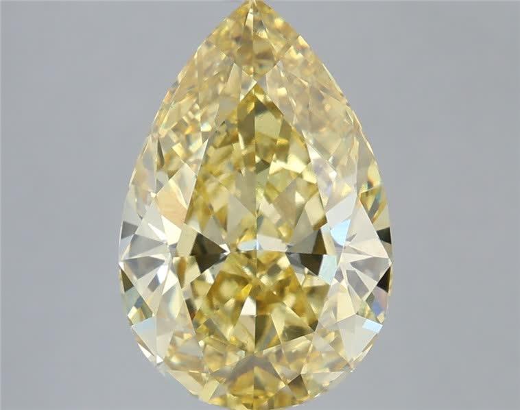4.08 Ct. Fancy Intense Yellow Pear Lab Grown Diamond