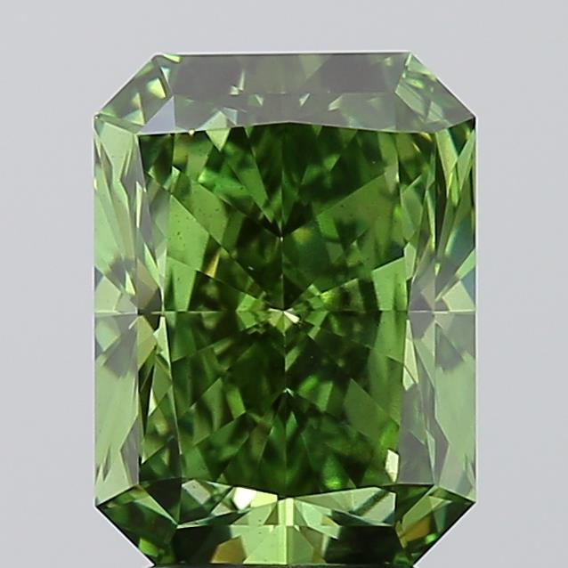 3.50 Ct. Fancy Vivid  Green Radiant Lab Grown Diamond