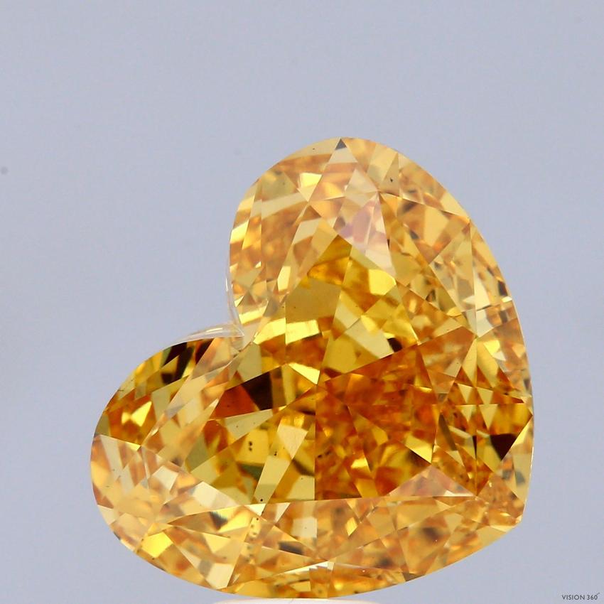 15.04 Ct. Fancy Vivid Yellow Heart Lab Grown Diamond