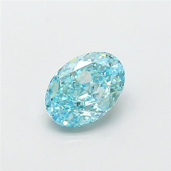 1.00 Ct. Fancy Vivid Greenish Blue Oval Lab Grown Diamond