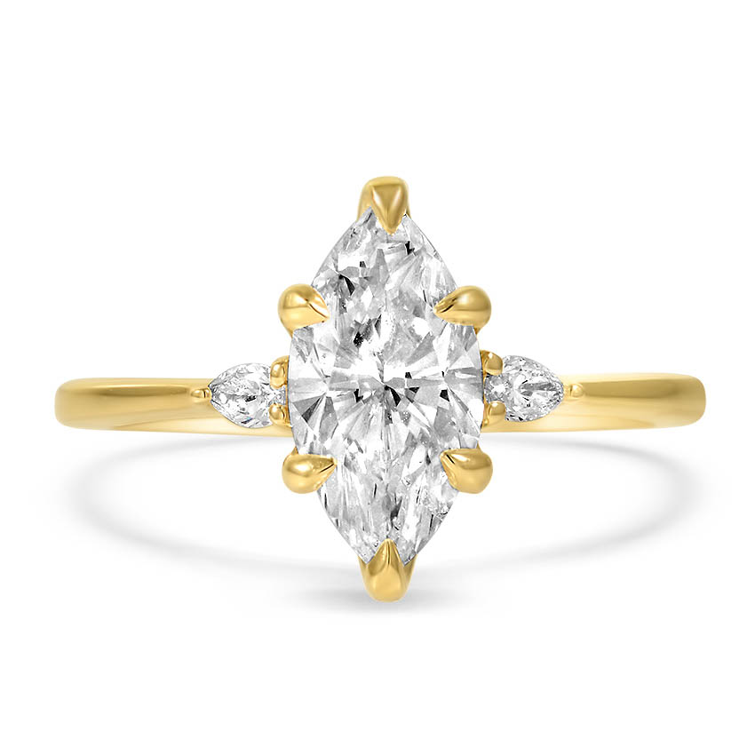 Custom Three Stone Pear Diamond Ring