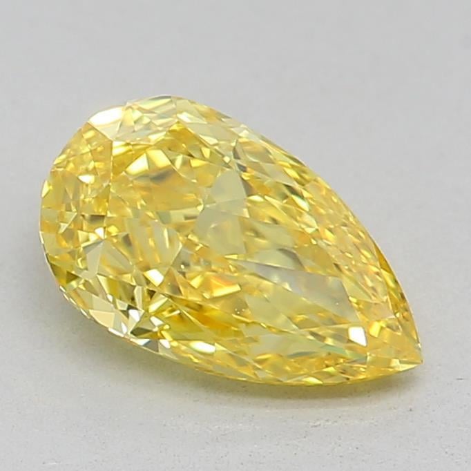 0.74 Ct. Fancy Vivid Yellow Pear Lab Grown Diamond