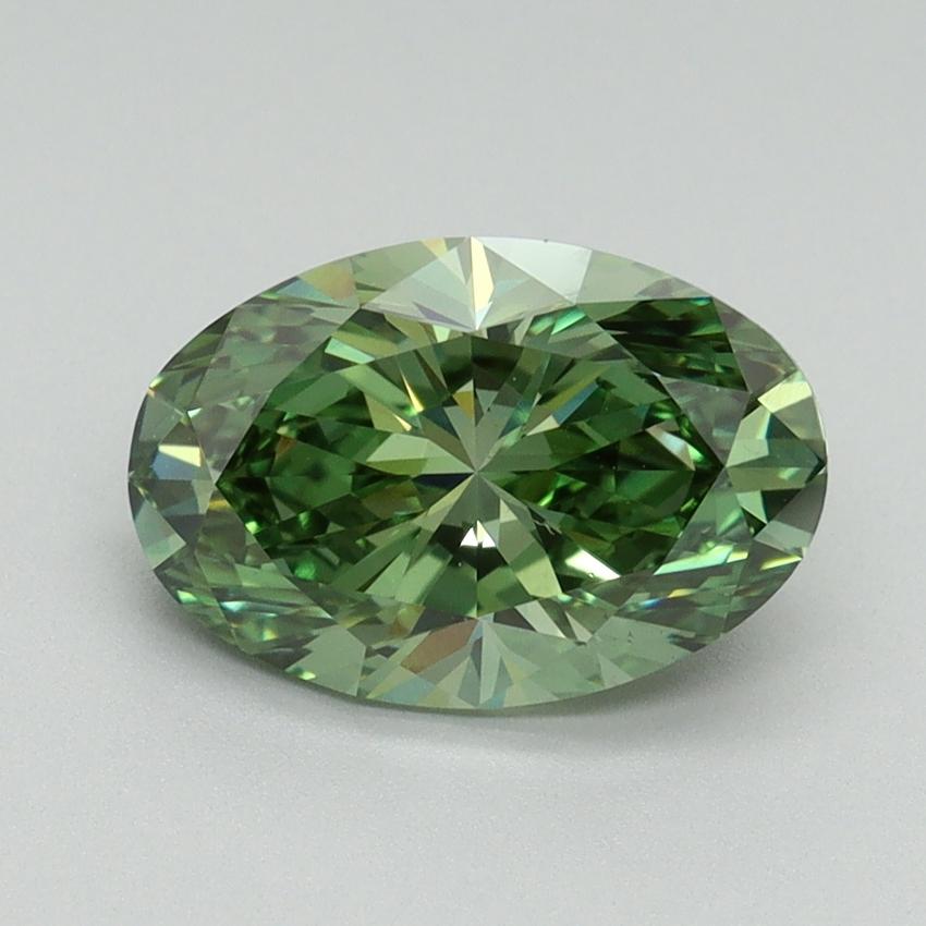 2.01 Ct. Fancy Vivid Green Oval Lab Grown Diamond