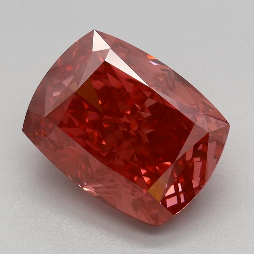 3.13 Ct. Fancy Vivid Pink Cushion Lab Grown Diamond