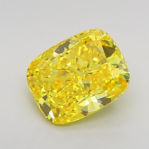 1.11 Ct. Fancy Vivid  Yellow Cushion Lab Grown Diamond