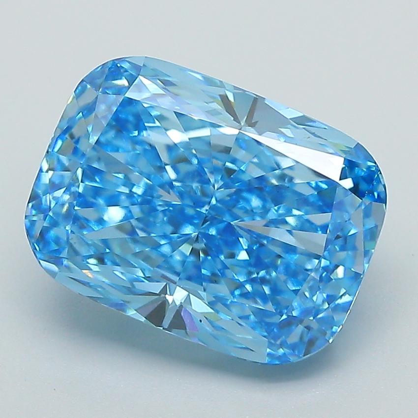 4.75 Ct. Fancy Vivid Blue Cushion Lab Grown Diamond