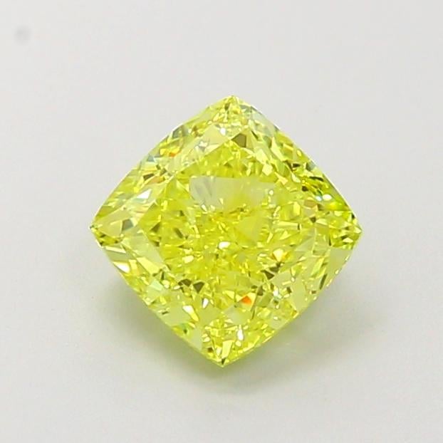 1.27 Ct. Fancy Vivid  Yellow Cushion Lab Grown Diamond
