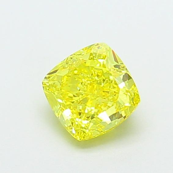1.17 Ct. Fancy Vivid  Yellow Cushion Lab Grown Diamond