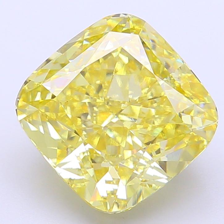 5.09 Ct. Fancy Intense Yellow Cushion Lab Grown Diamond