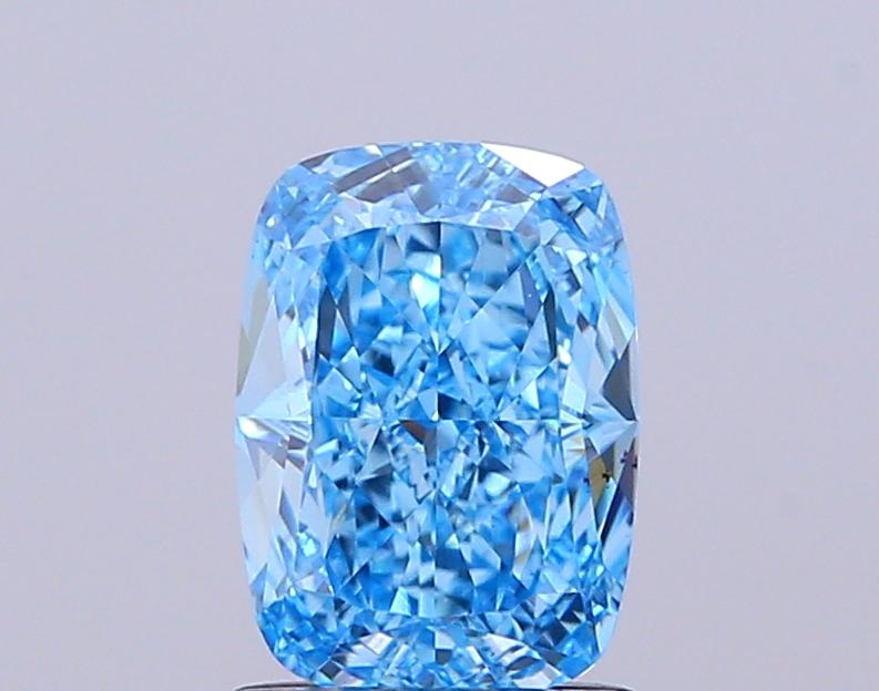 1.62 Ct. Fancy Vivid Blue Cushion Lab Grown Diamond