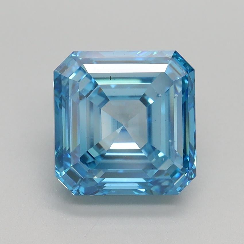 3.01 Ct. Fancy Vivid Blue Asscher Lab Grown Diamond