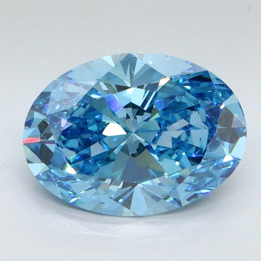 2.88 Ct. Fancy Vivid Malibu Blue Oval Lab Grown Diamond