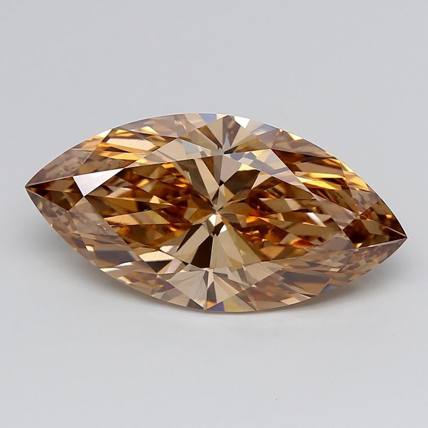 8.05 Ct. Fancy Light  Brown Marquise Lab Grown Diamond