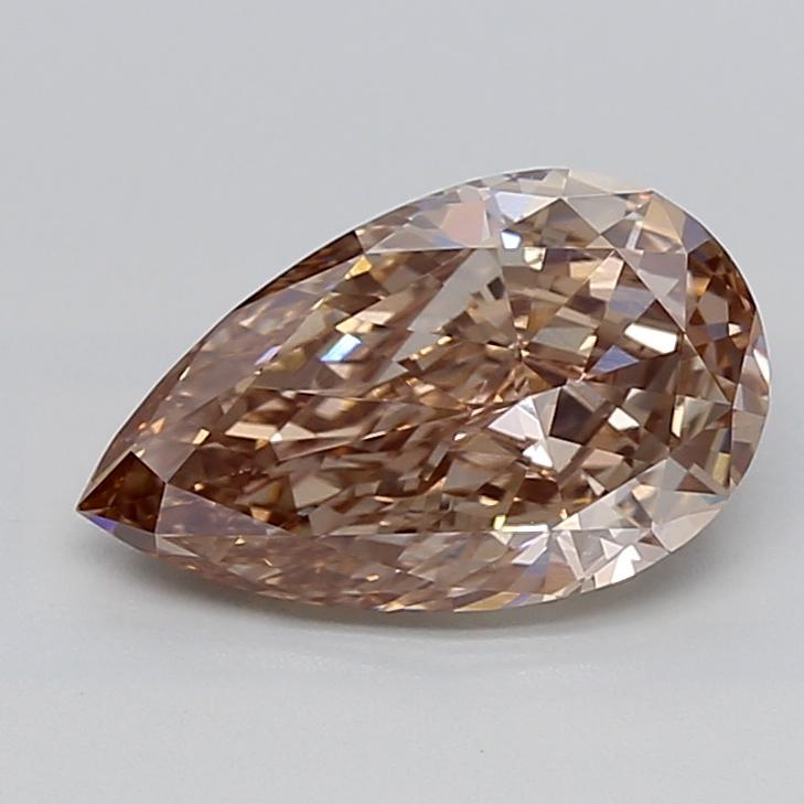 2.62 Ct. Light  Brown Pear Lab Grown Diamond