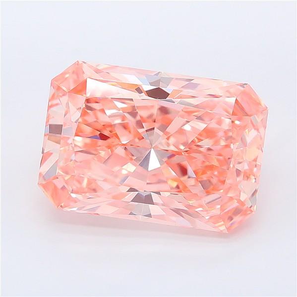 6.24 Ct. Fancy Intense Orangy Pink Radiant Lab Grown Diamond