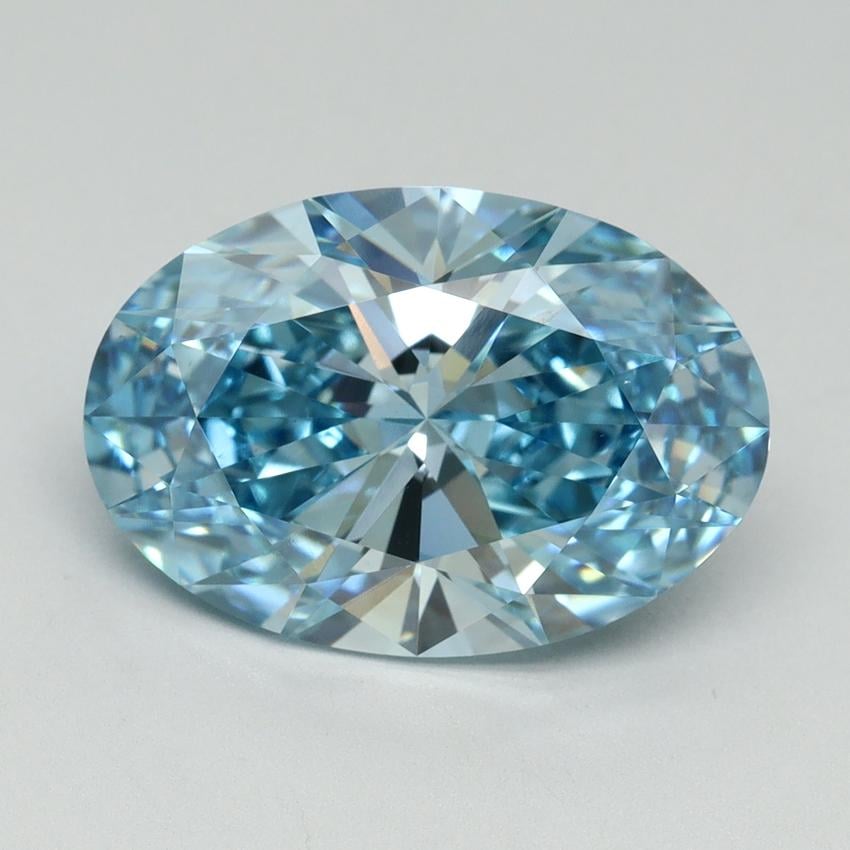 5.14 Ct. Fancy Vivid Blue Oval Lab Grown Diamond