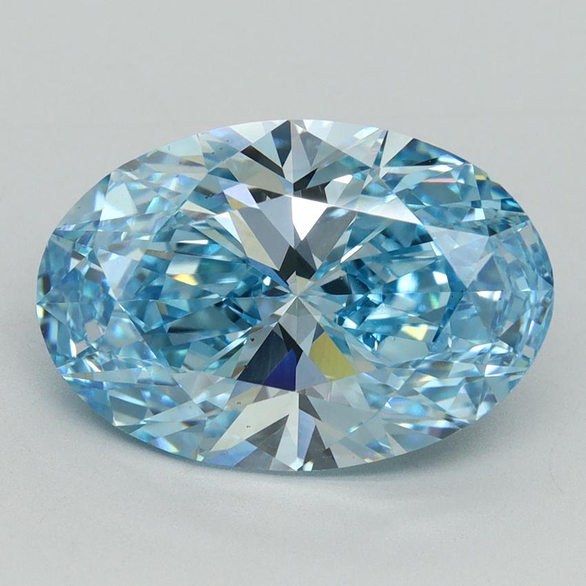 5.02 Ct. Fancy Vivid Blue Oval Lab Grown Diamond