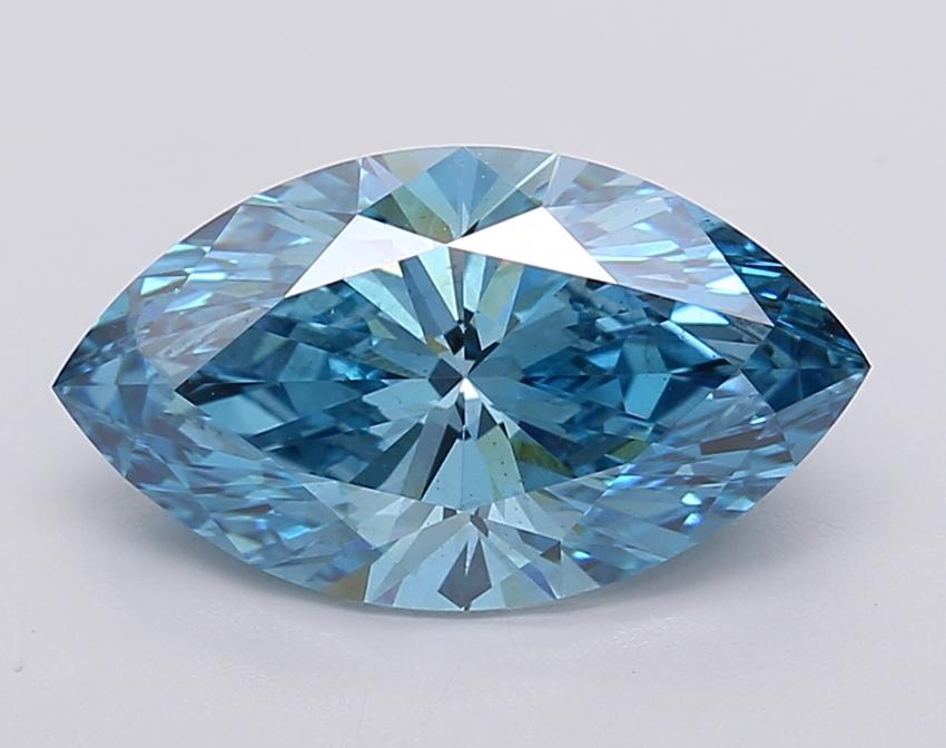 3.04 Ct. Fancy Vivid Blue Marquise Lab Grown Diamond