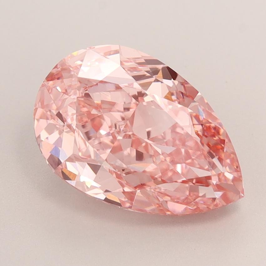 3.37 Ct. Fancy Vivid  Pink Pear Lab Grown Diamond