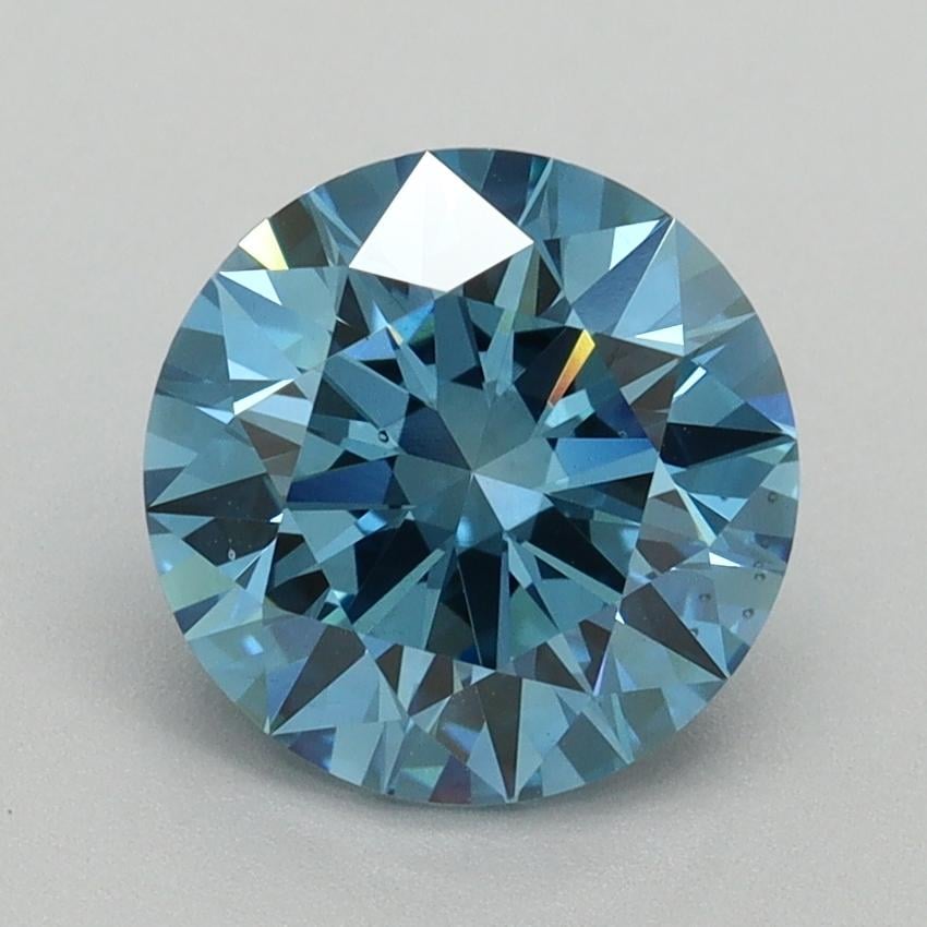 2.17 Ct. Fancy Vivid Blue Round Lab Grown Diamond