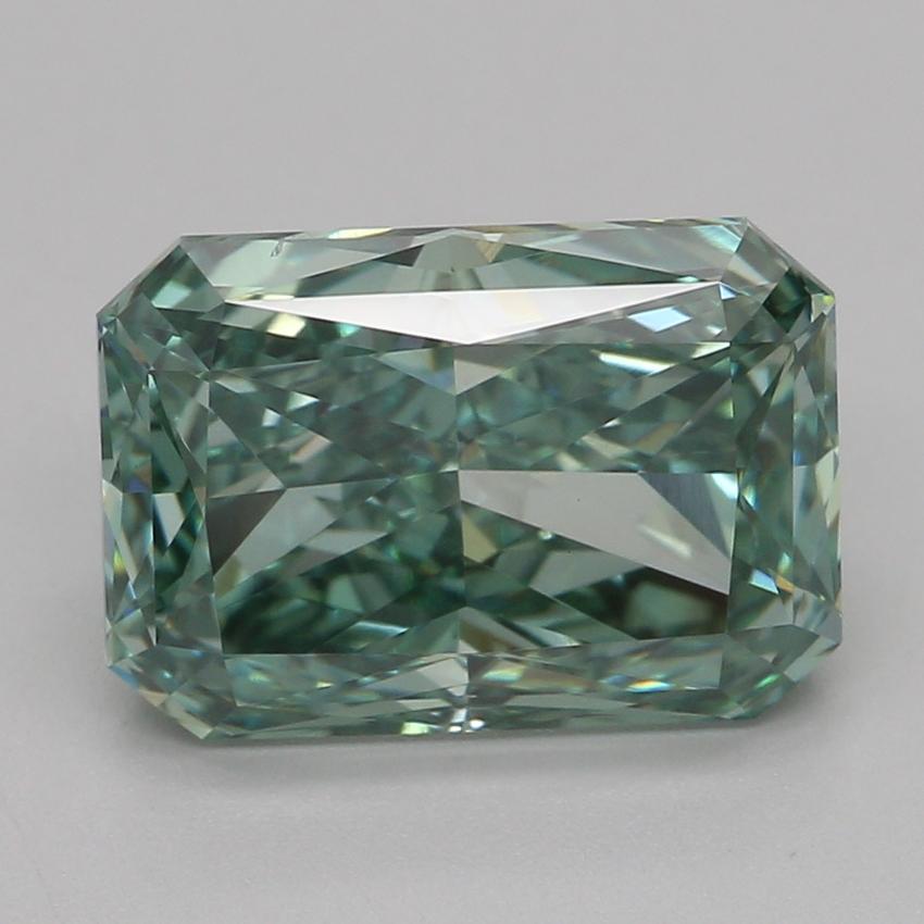 2.57 Ct. Fancy Vivid Green Radiant Lab Grown Diamond