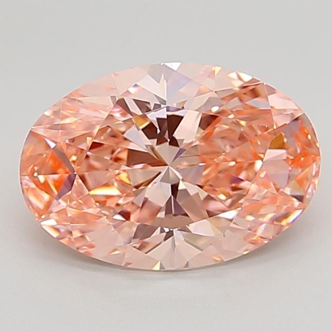 3.02 Ct. Fancy Vivid  Pink Oval Lab Grown Diamond